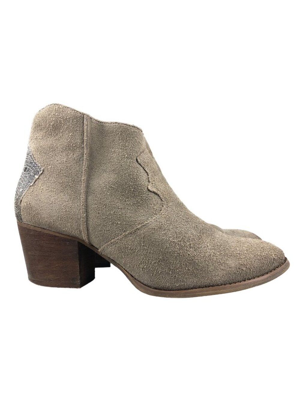 Marc Fisher Women's Size 8.5M Taupe Suede Closed Toe Side Zip Ankle Booties